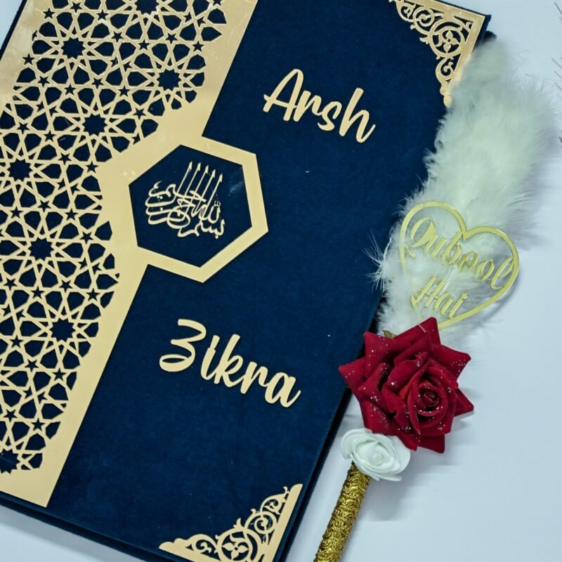 Star Design Nikah Nama Red &Navy Blue